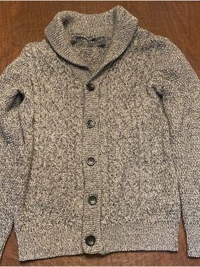 Primark Men’s Gray Shawl Collar Cable Knit Cardigan